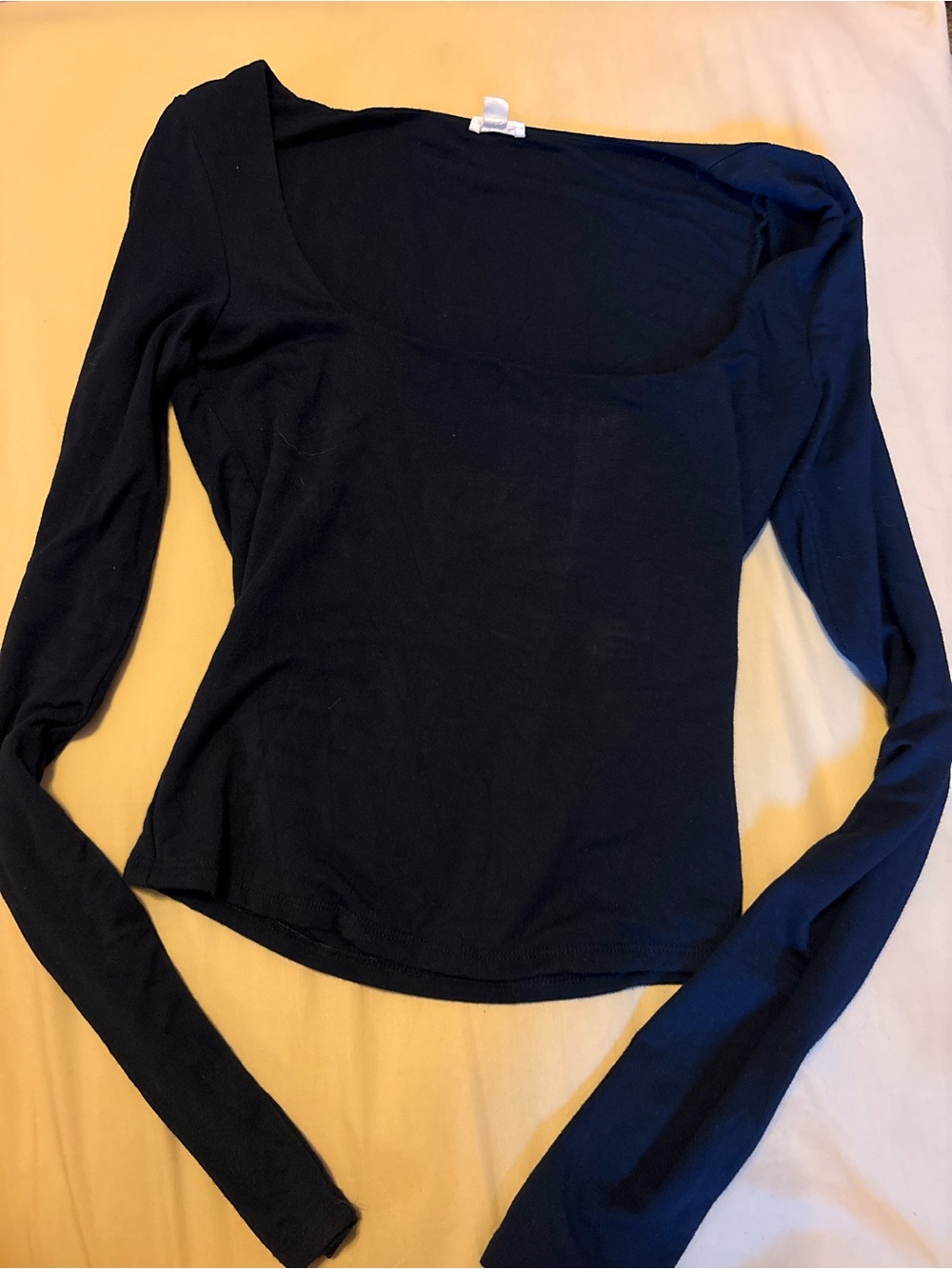 Garage Black Long-Sleeve Scoop Neck Tee